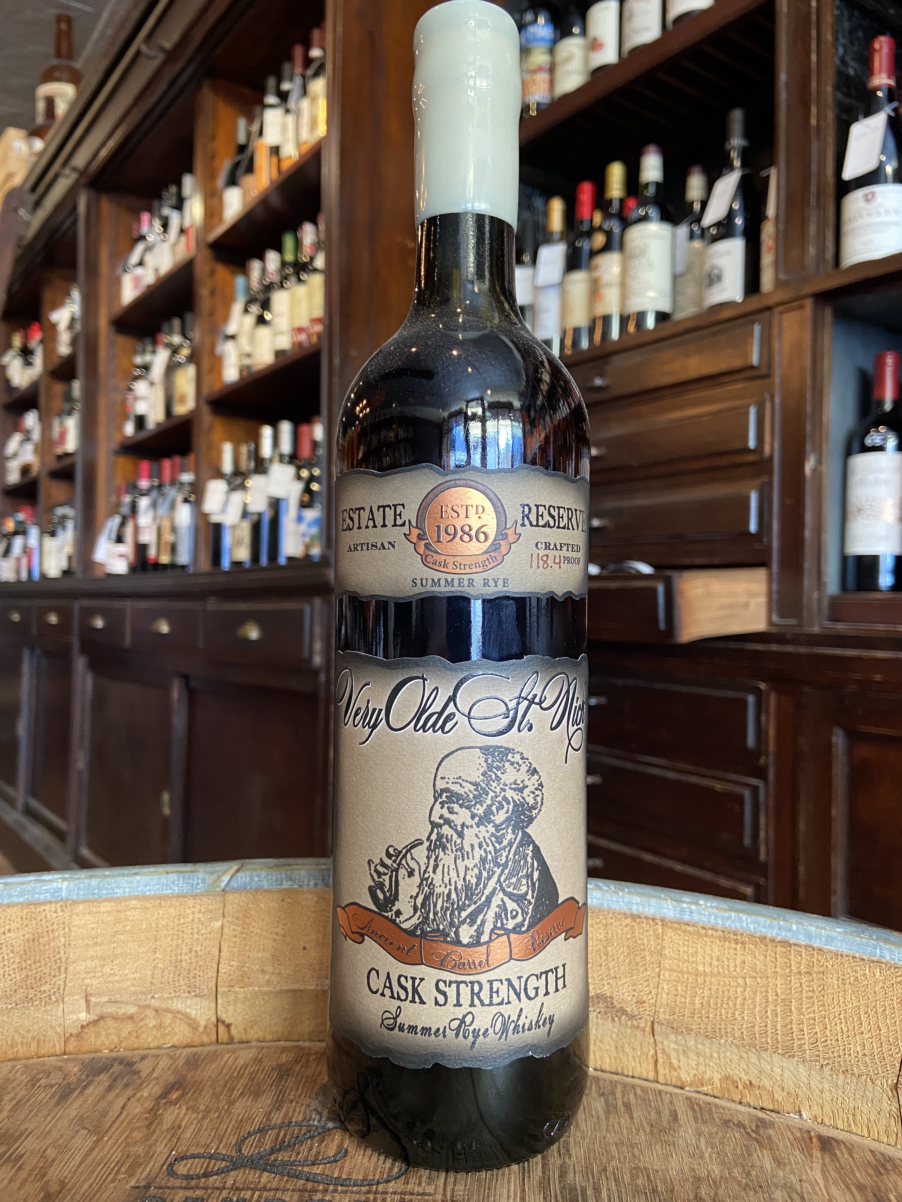 Very Olde St. Nick Ancient Barrel Reserve Cask Strength Summer Rye Whiskey