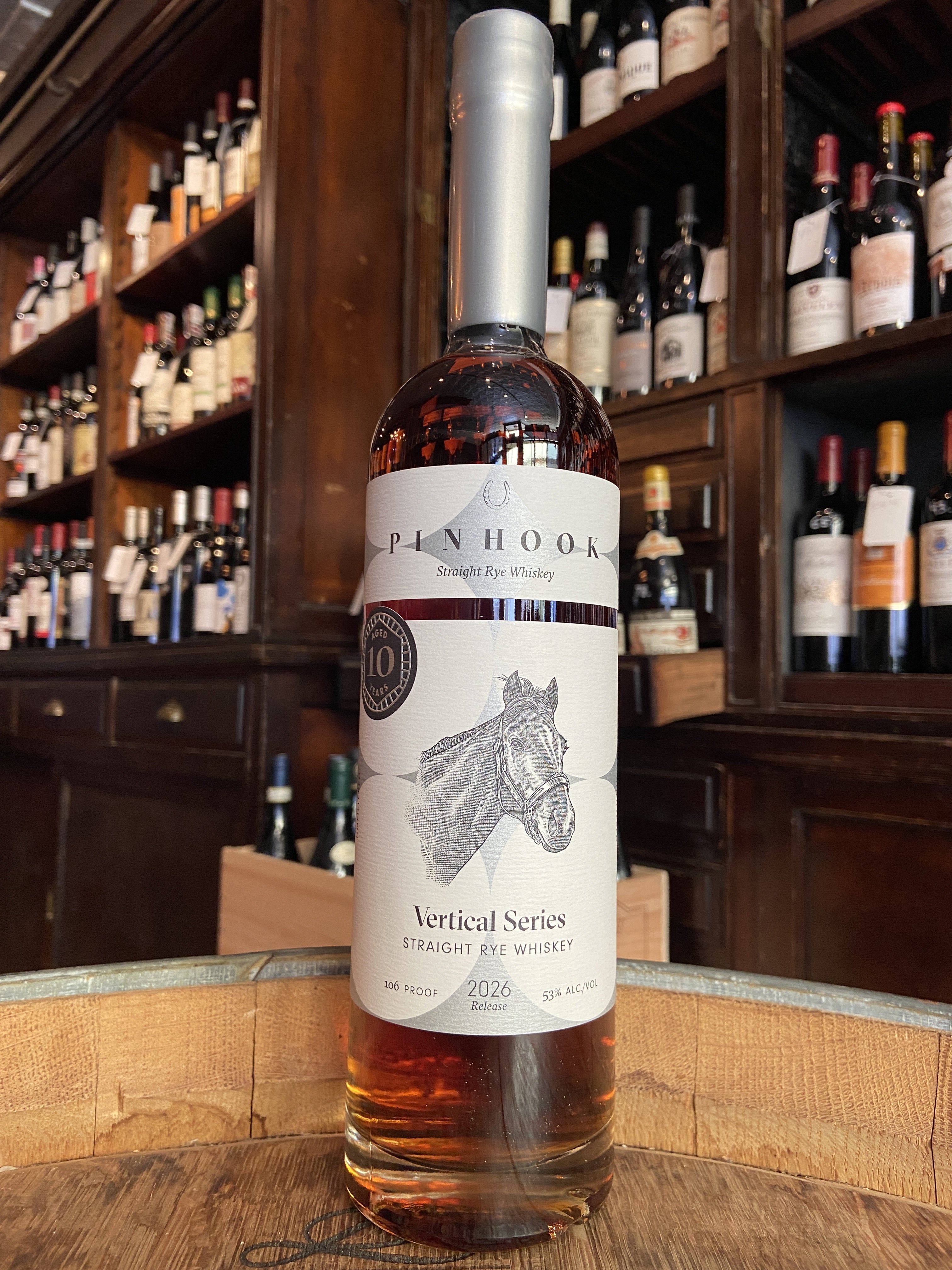 Pinhook 10 Year Rye 2026 Release Vertical Series Unfiltered Straight Rye Whiskey (Silver Wax)