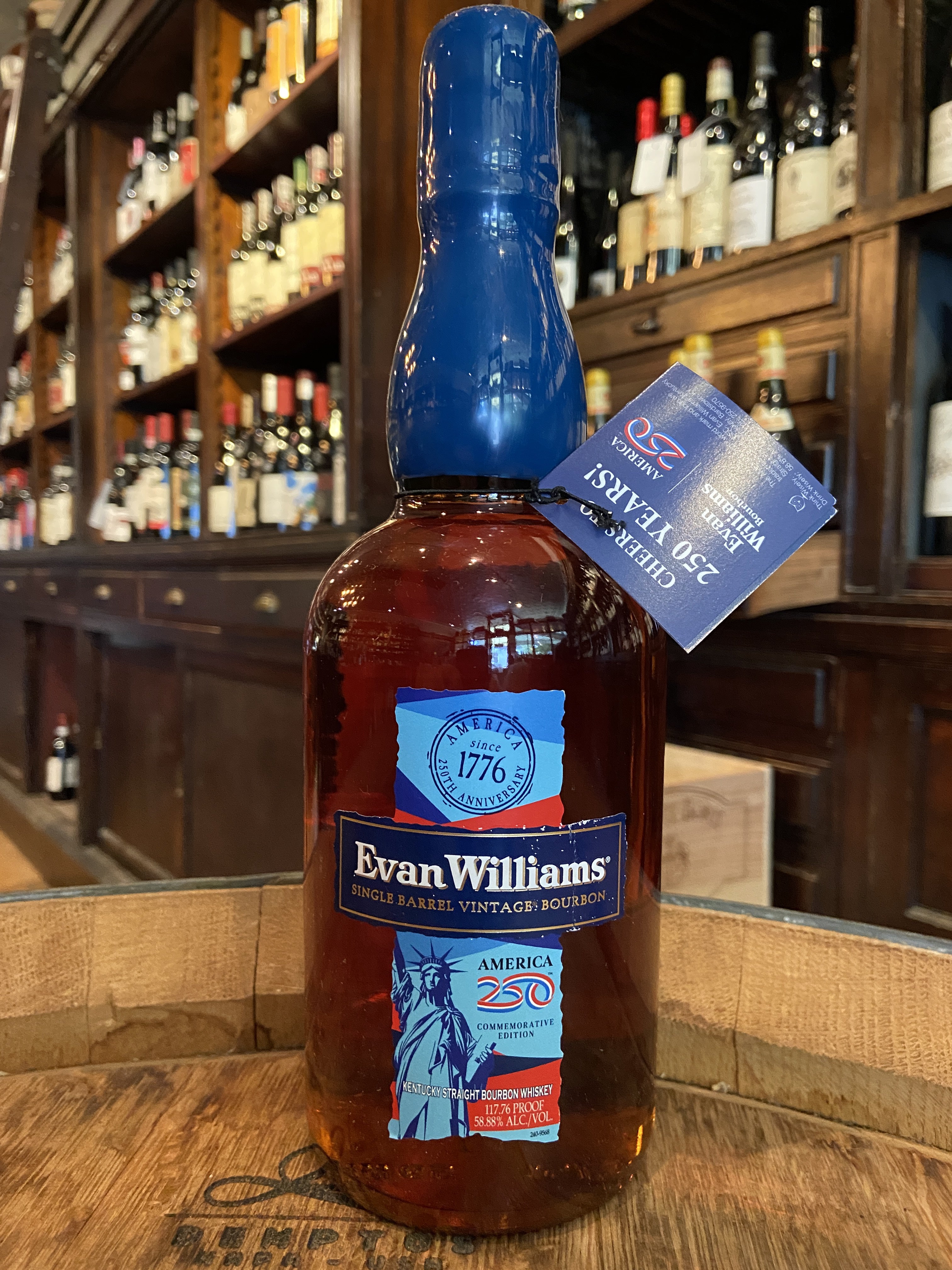 Evan Williams 250 Commemorative Edition Single Barrel Vintage Straight Bourbon Whiskey (1 per customer)