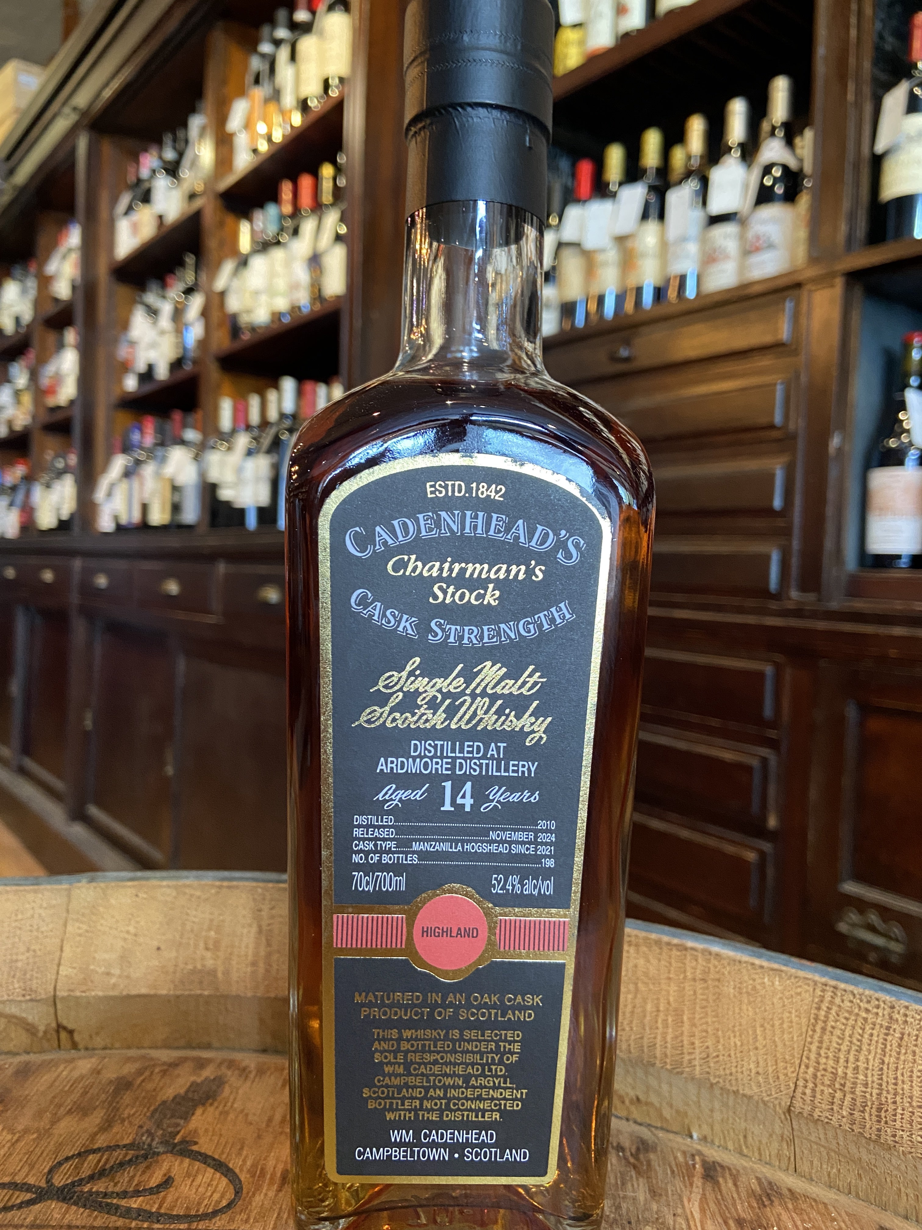 Cadenhead's Chariman's Stock Ardmore 14 Year Cask Strength SIngle Malt Scotch Whiskey