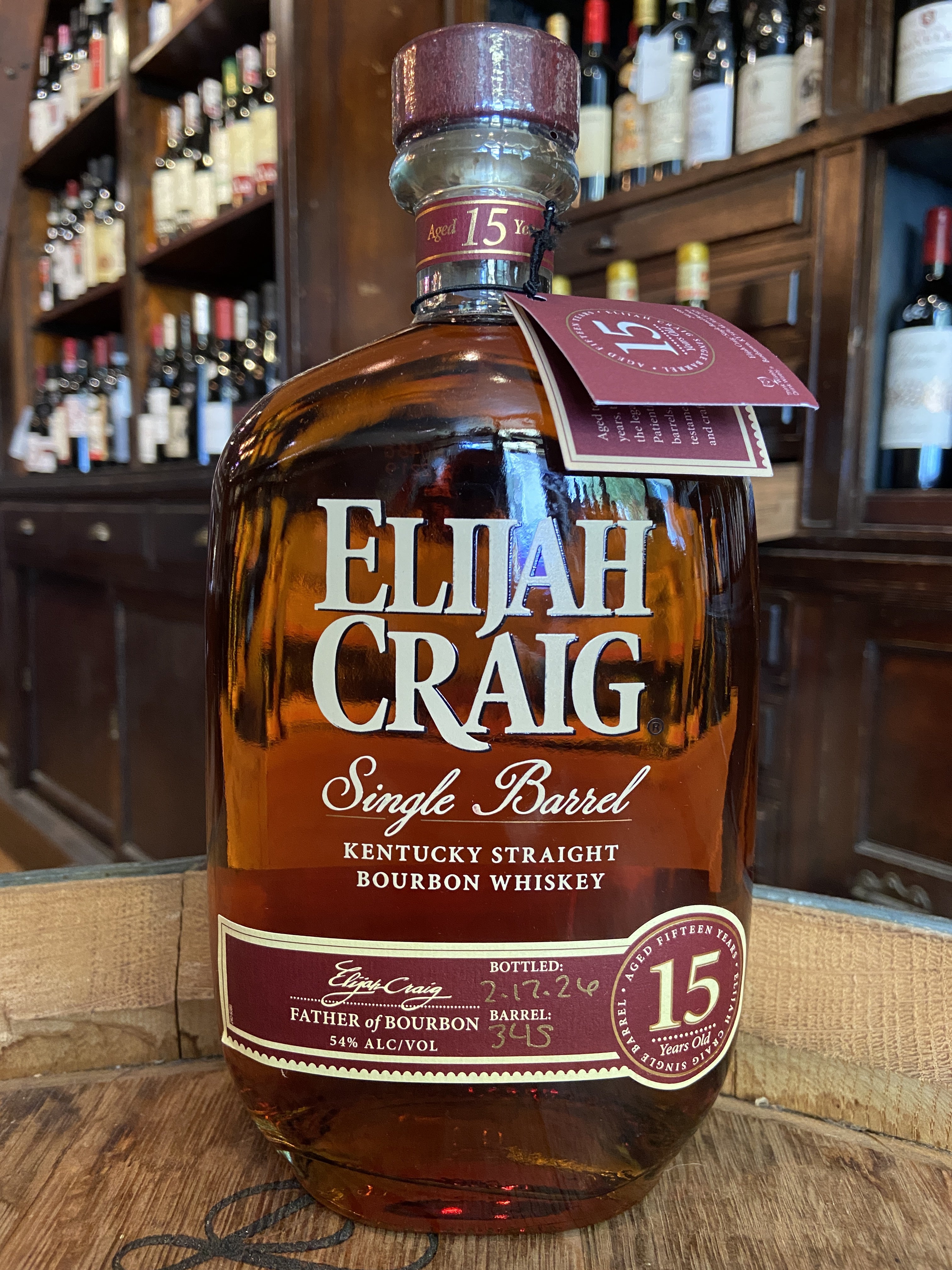 Elijah Craig 15 Year Old Single Barrel Straight Bourbon Whiskey