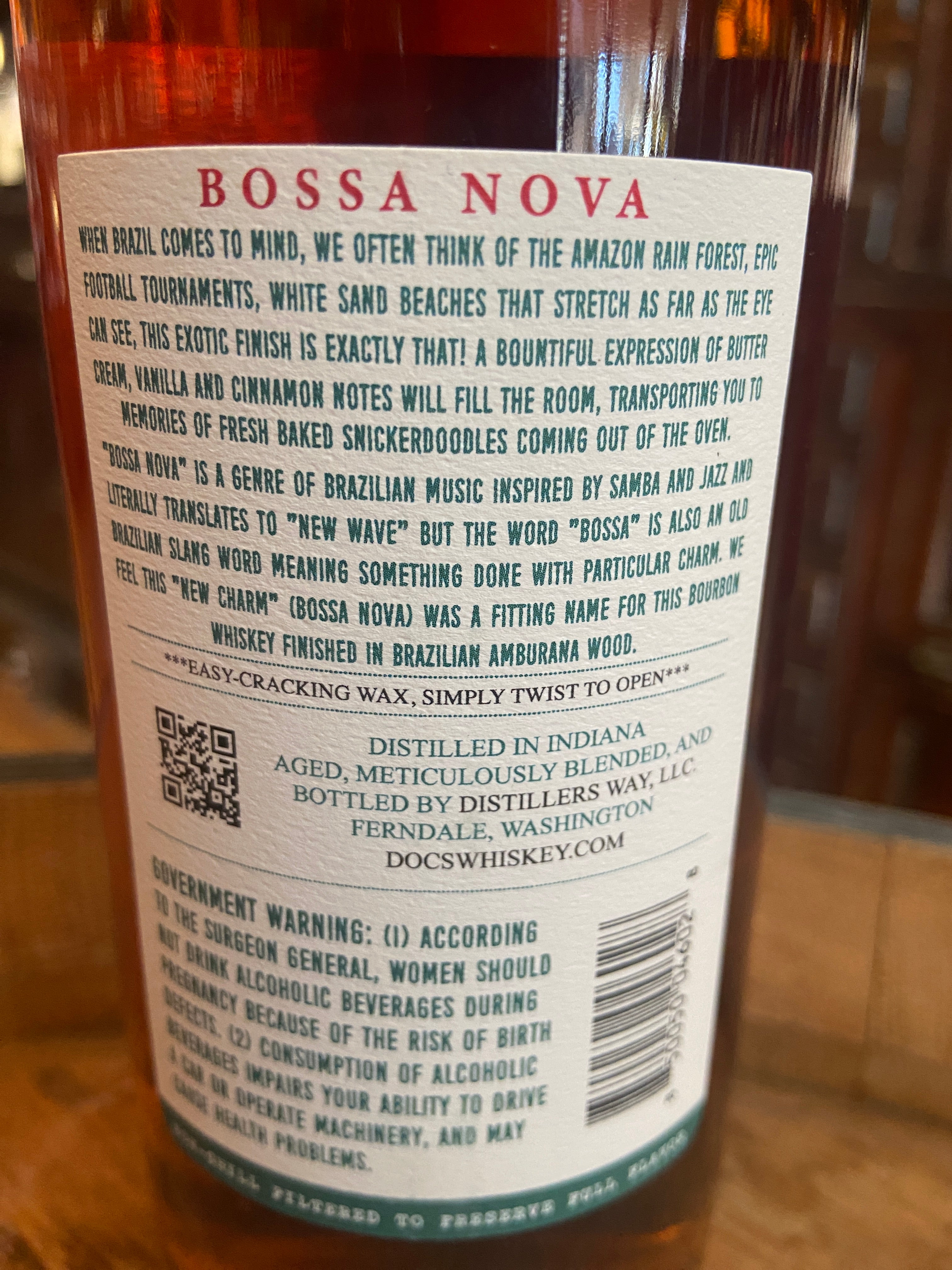 Doc Swinson's Exploratory Cask Bossa Nova Straight Bourbon Whiskey