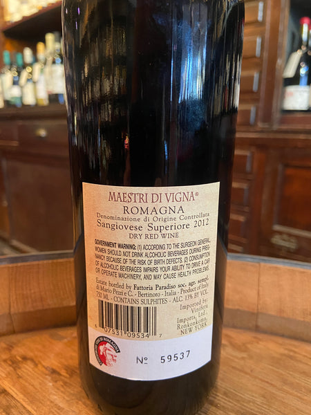 2012 Fattoria Paradiso Maestri di Vigna Sangiovese Superiore Vigna del Molino