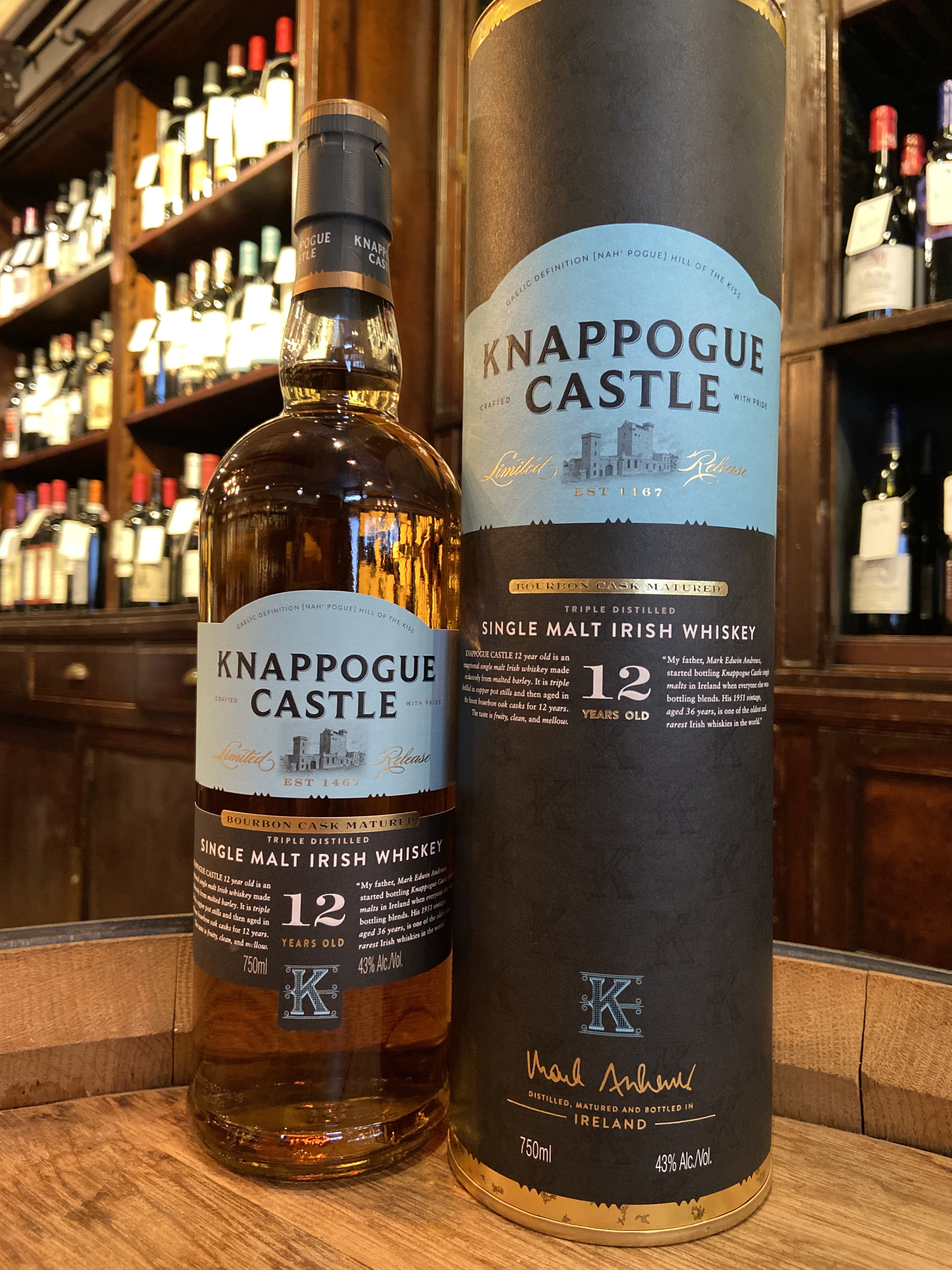 Knappogue Castle Limited Release 12 Years Old Single Malt Irish Whiskey Matured In Bourbon Cask