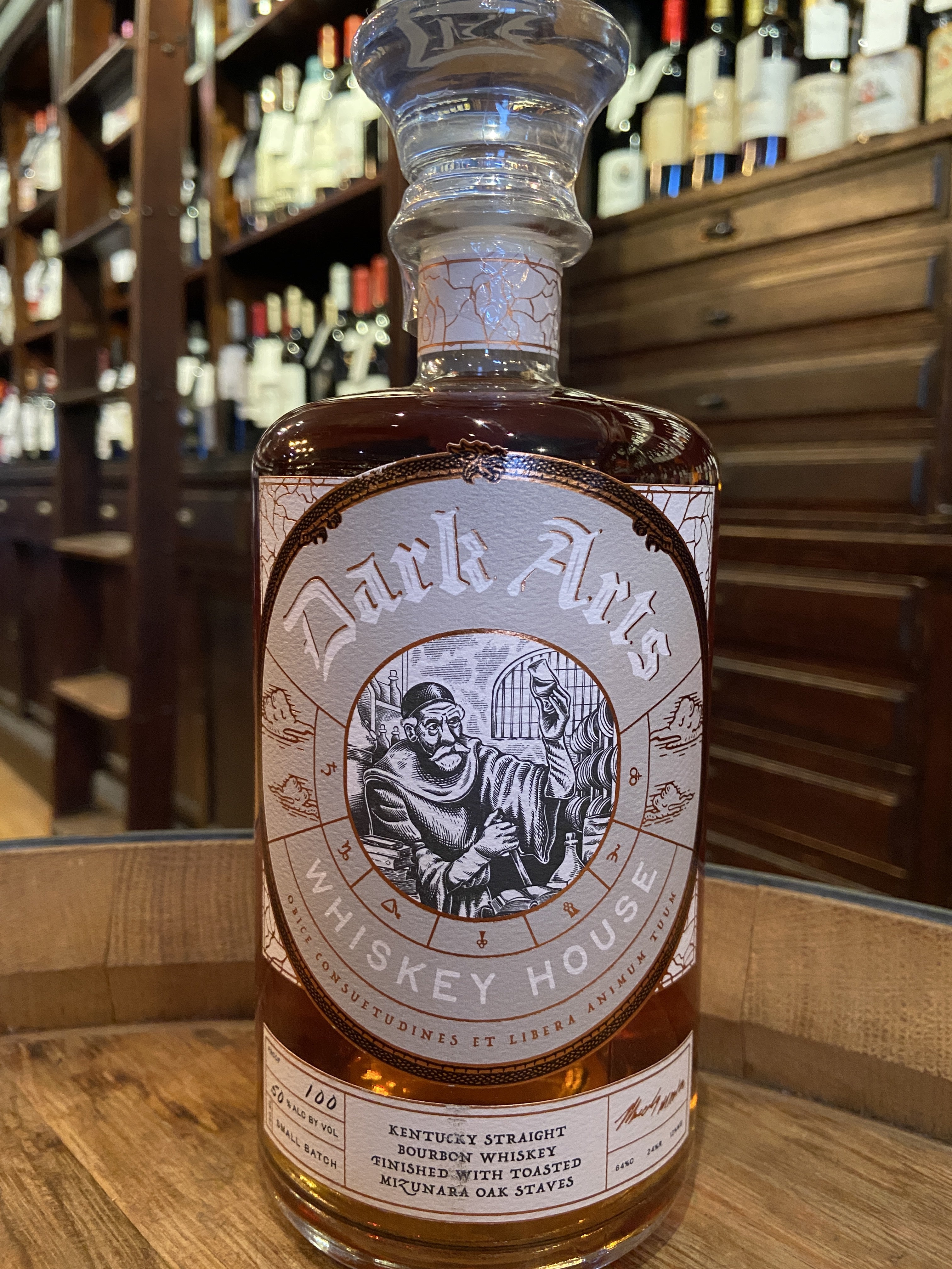 Dark Arts Whiskey House Small Batch Finished With Toasted Mizunara Oak Staves Kentucky Straight Bourbon Whiskey