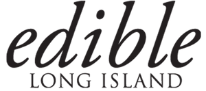 black and white edible Long Island magazine logo